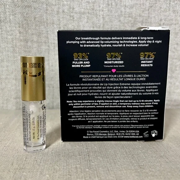 ❤️3 for $25❤️ Last one‼️ Too Faced Lip Injection Extreme Lip Plumper mini - Picture 2 of 4